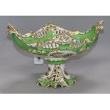A Staffordshire shaped footed bowl with landscape decoration height 24 width 36cm