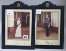 Royal Interest: A signed photograph The Queen, and a signed photograph of Prince Philip, both