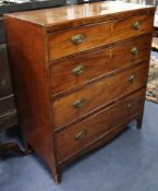A Regency mahogany straight front chest, fitted four long drawers W.91cm