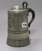 A George III pewter tankard height 21cm