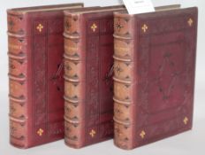 Shakespeare, William - The Works, 3 vols, quarto, tooled full red morocco, London 1862