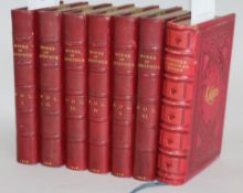 Josephus, Flavius - The Works, 6 vols, 12mo, half red morocco, bookplate of Viscount Birkenhead,