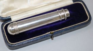 A George IV silver travelling apple corer by Joseph Wilmore, Birmingham, 1824, 78mm.