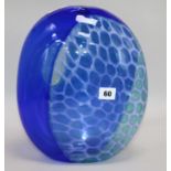 A Murano Incalma Diagonale con Occhio blue glass vase height 31cmFrom the estate of the late