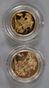 A 1980 gold proof sovereign and a 1980 gold proof half sovereign (2).