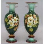 A pair of Doulton Lambeth faience vases height 30cmFrom the estate of the late Sheila Farebrother.