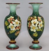 A pair of Doulton Lambeth faience vases height 30cmFrom the estate of the late Sheila Farebrother.