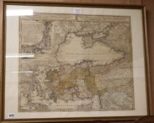 Robert Morden, coloured engraved map of Kent and one other of Asia Minor (trimmed) 37 x 66cm and