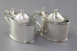 A pair of George III silver mustards, William Allen III, London, 1802.