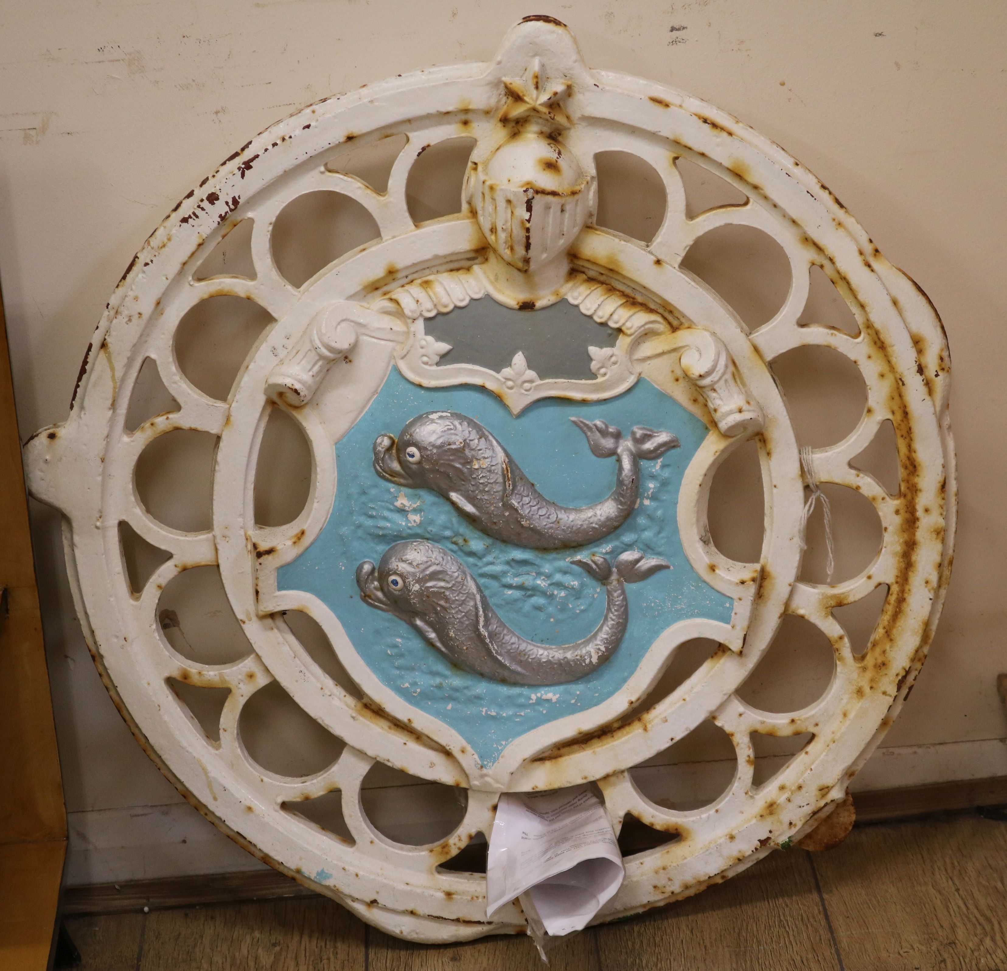 A cast iron roundel from Brighton Station