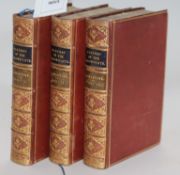 Lamartine, Alphonse de - History of The Girondists, 3 vols, 8vo, red morocco, with 3 portraits,