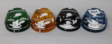 A set of Four Baccarat Royal Family sulphide paperweights