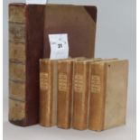 Cervantes, Saavedra, Miguel de - Don Quixote in English, 4 vols, 8vo, half cloth with paper