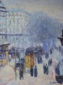 Gail Sherman Corbett (American1871-1952), oil on canvas, Boulevard in Paris, signed l.r., 40 x 30cm