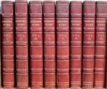 Gibbon, Edward - The History of the Decline and Fall of the Roman Empire, 8 vols, half red