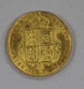 A Victorian gold half sovereign 1887
