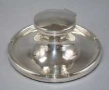 A George V silver capstan inkwell, Birmingham, 1915, 17.6cm.