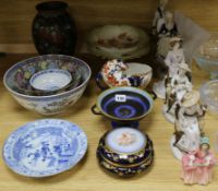 A collection of assorted ceramics and a cloisonne vase vase 26cm