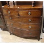 An early 19th century mahogany bowfront chest W.104cm