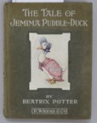 Potter, Beatrix - The Tale of Jemima Puddle-Duck, original green boards, 16mo, with coloured frontis