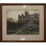 G. Heathcote, watercolour, Abbey ruins, signed and dated 1899 28 x 38cm.