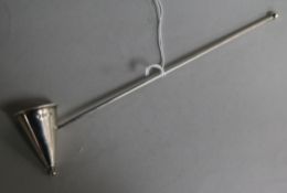 A modern silver candle snuffer by William Comyns & Sons Ltd, London, 1972, 21.8cm.