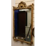 A giltwood wall mirror W.64cm