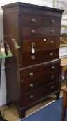 A George III mahogany chest on chest W.109cm