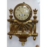 A Swedish giltwood cartel clock W.33cmFrom the estate of the late Sheila Farebrother.