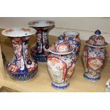 Two pairs of Imari vases and another tallest 27cm