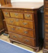 An 18th century walnut chest of drawers W.105cm