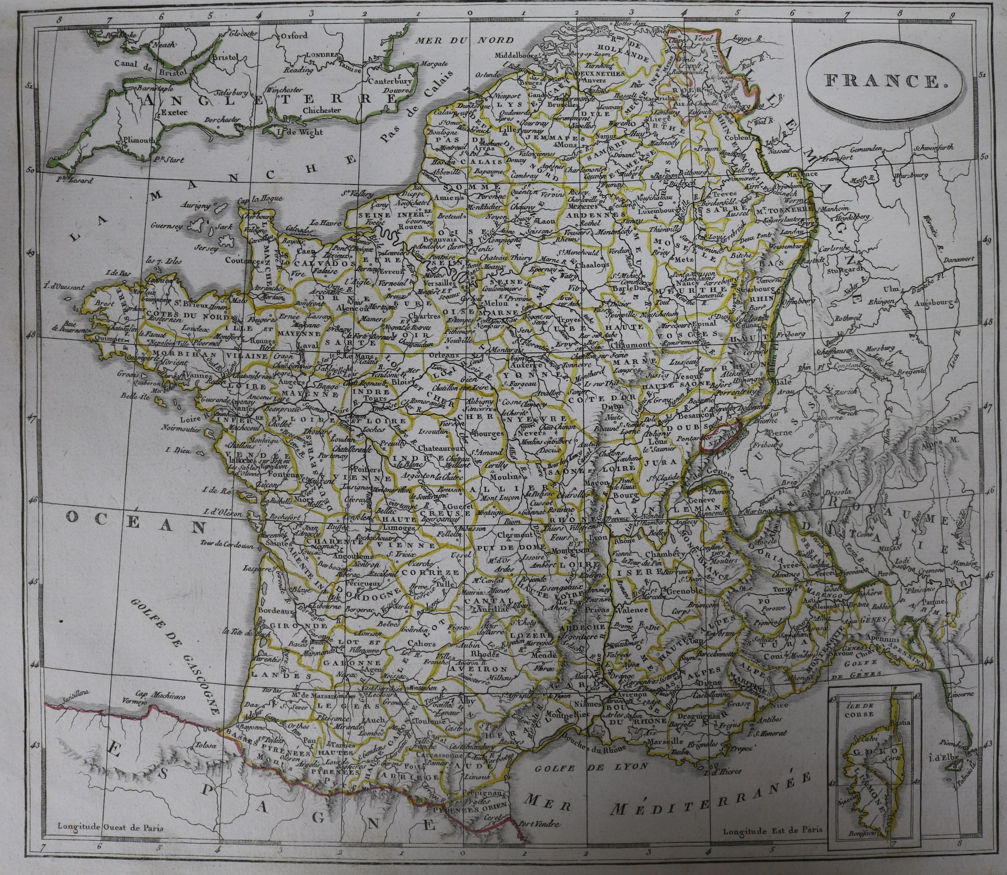 Monin, Charles - Atlas Classique de la Geographie Ancienne, quarto, quarter calf, worn, 38 maps