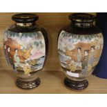 A pair of late Satsuma vases 33cm