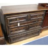 An oak chest of drawers, circa 1700 W.106cm