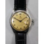 A gentleman's steel Tudor Oyster manual wind wrist watch.