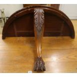 A 'D' shaped carved mahogany console table W.89cm