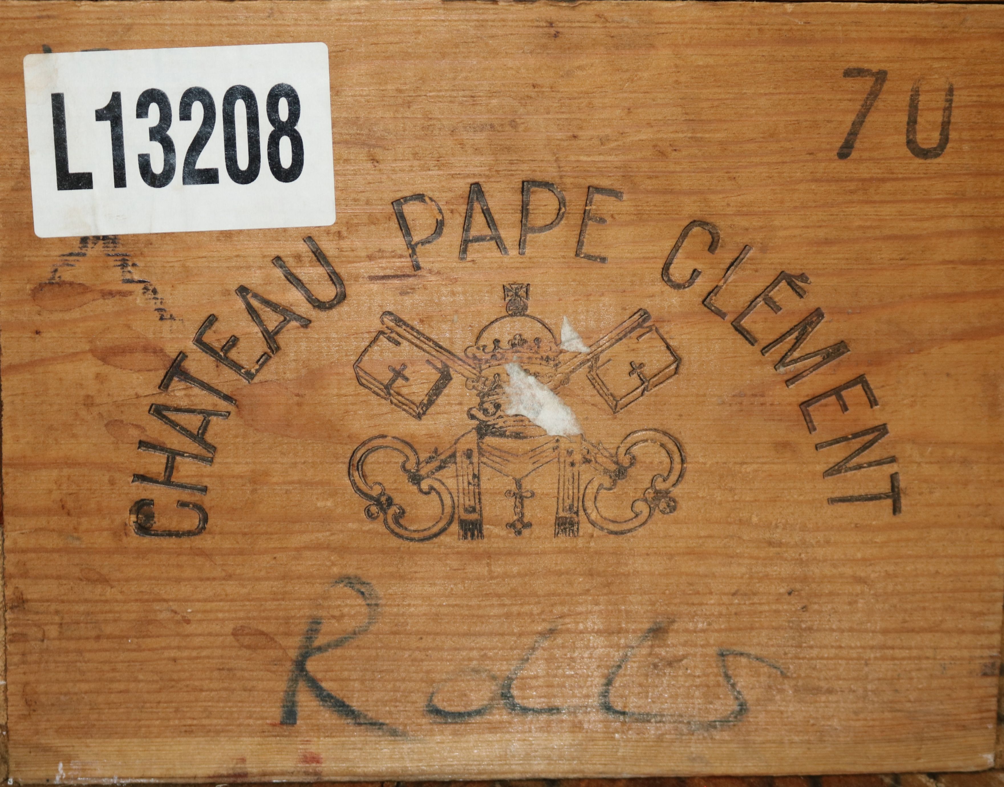 Twelve bottles Chateau Pape Clement 1970