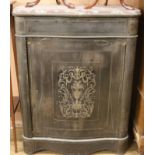 A pair of boulle style marble top cabinets W.80cm