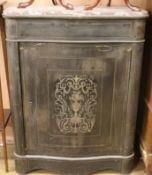 A pair of boulle style marble top cabinets W.80cm