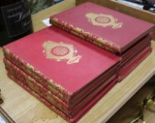 Martin, Robert Montgomery - History of The British Colonies, 6 vols in 13 parts, quarto, red, gilt