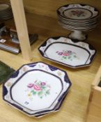 A fifteen piece Wedgwood floral painted part dessert service