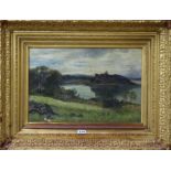 P. Buchanan, oil on canvas, Scottish loch scene, signed, 30 x 45cm