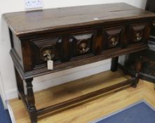 A Jacobean style oak dresser W.122cm