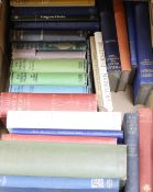 A box of mixed reference books