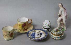 A collection of miniature Worcester, Limoges, etc