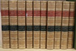 Hume, David - History of England, 6 vols, 8vo, calf, London 1848, uniformly bound with Smollett,