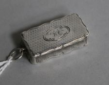 A Victorian silver vesta/vinaigrette by Aston & Son, Birmingham 1857, 30mm.