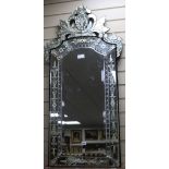 A Venetian-style wall mirror W.60cm