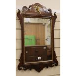 A parcel gilt wall mirror W.45cm