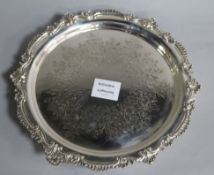 A late Victorian silver salver, with shell and scroll border, Alexander Clark, Sheffield, 1898, 28.